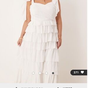 White Tier Ruffle Maxi Dress